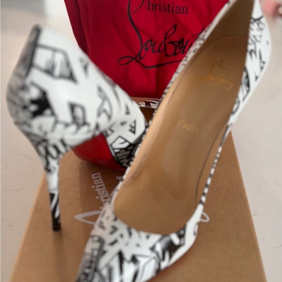 Christian Louboutin Graphic Black and White Heels